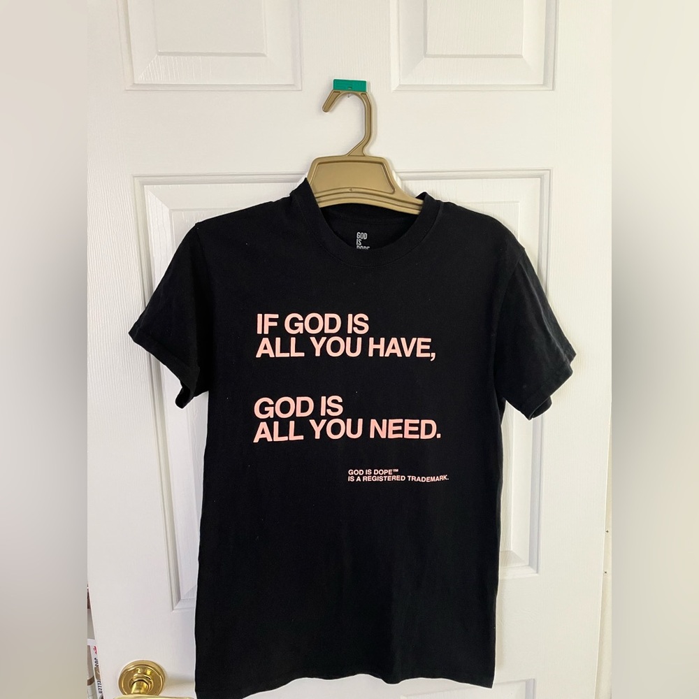 Black Graphic Tee with Inspirational Quote